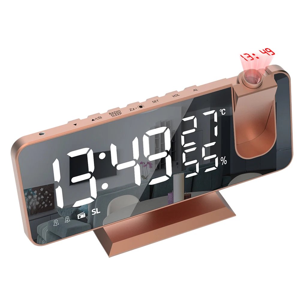 Projection Alarm Clock with FM Radio Projector Bedside Alarm Clock Timing Adjustable Brightness Dimmable for Home Bedroom Office Projection Alarm Clock with FM Radio Projector Bedside Alarm Clock Timing Adjustable Brightness Dimmable for Home Bedroom Office