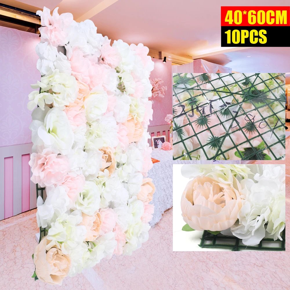 10Pcs Artificial Silk Cloth Flower Wall Panel Rectangular Elegant for Party Wedding Festival Celebration 10Pcs Artificial Silk Cloth Flower Wall Panel Rectangular Elegant for Party Wedding Festival Celebration