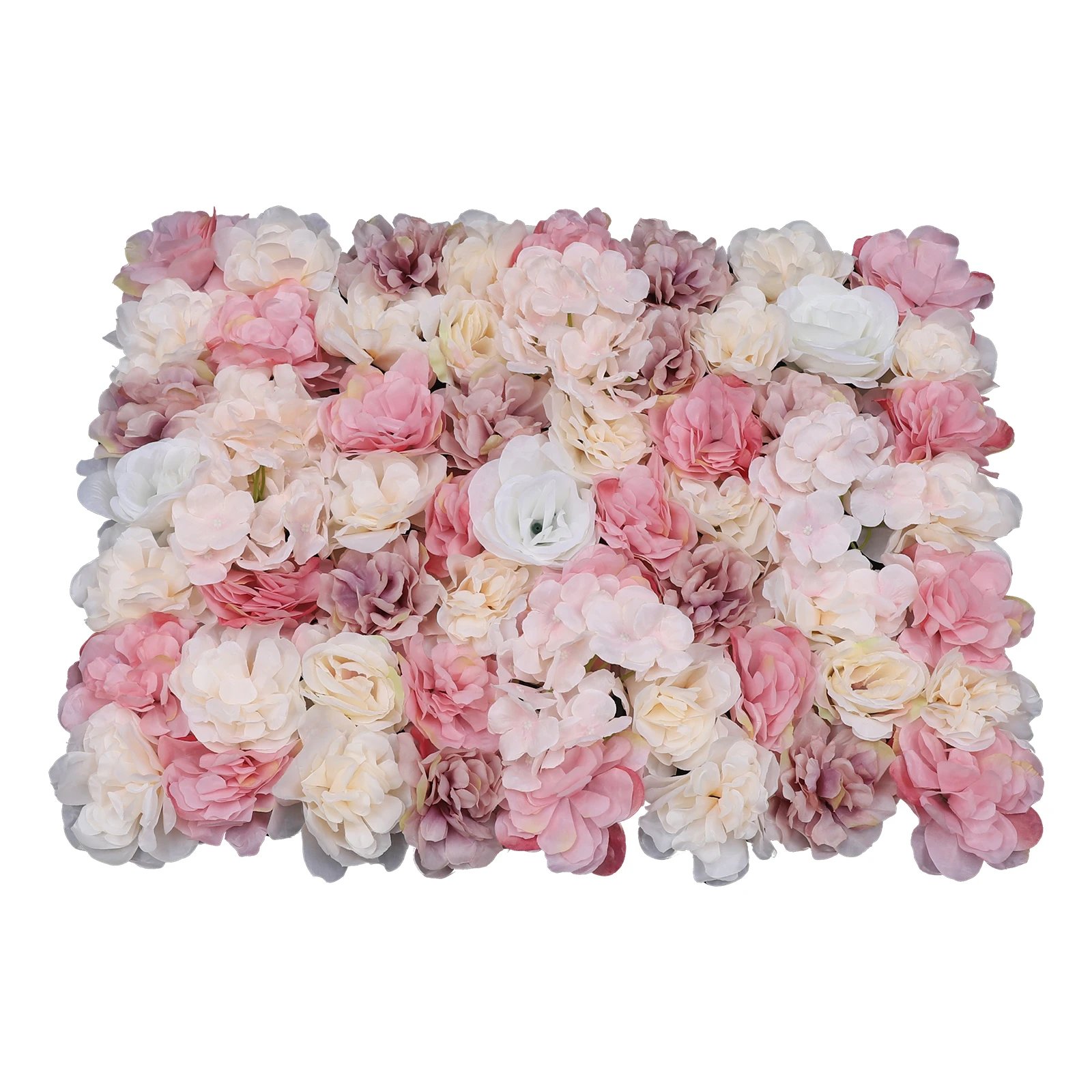 12pcs Premium Silk Flower Artificial Hydrangea Rose Flower Wall Panel Bouquet Floral Home Decor Panel Backdrop Wedding Party