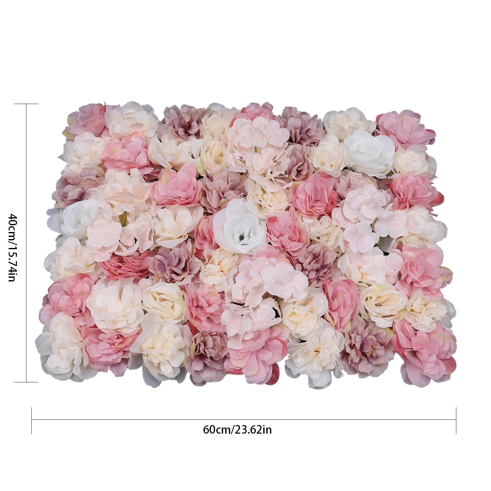 12pcs Premium Silk Flower Artificial Hydrangea Rose Flower Wall Panel Bouquet Floral Home Decor Panel Backdrop Wedding Party