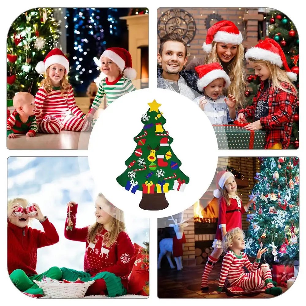 Felt Christmas Tree For Kids Wall Christmas Decorations Supplies Felt Set For Home Decoration For Classroom 18 Months Kids