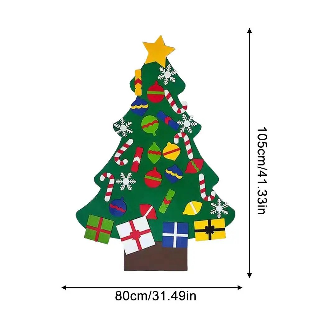 Felt Christmas Tree For Kids Wall Christmas Decorations Supplies Felt Set For Home Decoration For Classroom 18 Months Kids
