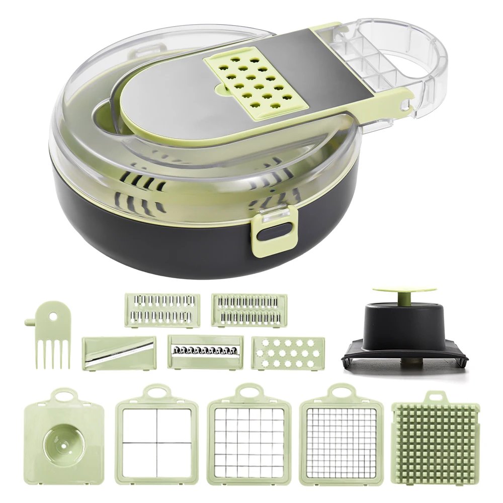 13 in 1 Vegetable Chopper with Container Kitchen Gadgets Veggie Dicer Cutter for Onion Tomato Vegetable Slicer Dicer Cutter