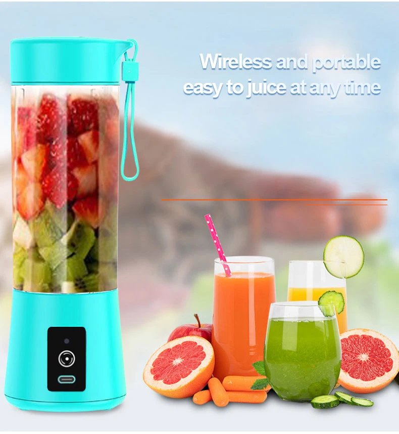 Juice Mixer Shake Take Juice Cup Electronic Mini 380ml Blender Mixer Cup With USB Rechargeable 6 Blades Mini Fruit Juice Mixer