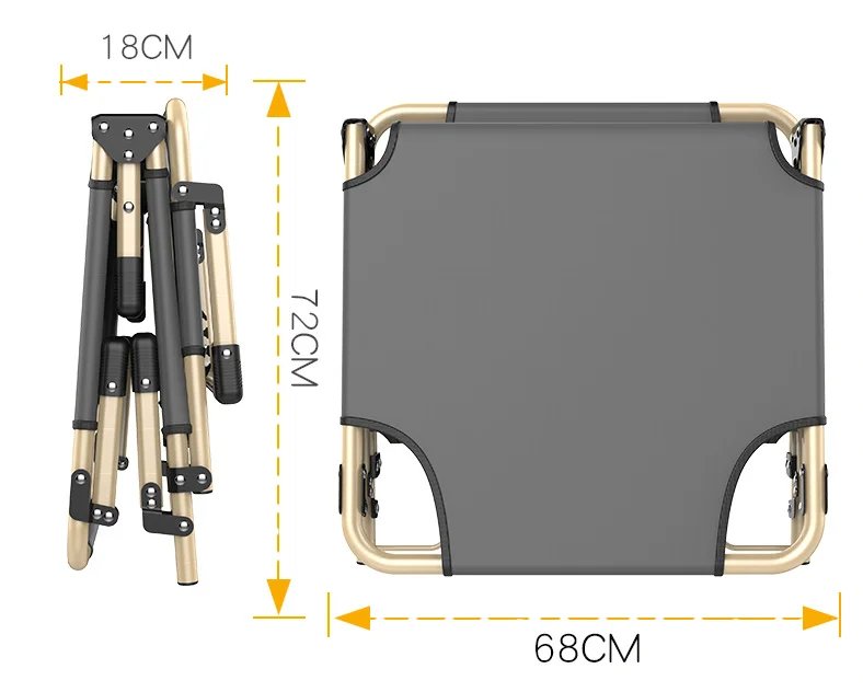 Modern Leisure Folding Bed Reinforced Fishing Nap Portable Lunch Beach Camp Garden Office Sun Lounger Mattress Adjusted Backrest