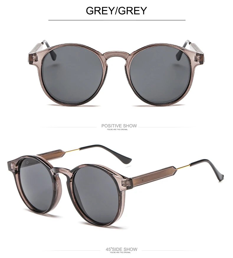 Retro Round Sunglasses Women Men Brand Design Transparent Female Sun Glasses Men Oculos De Sol Feminino Lunette Soleil UV400