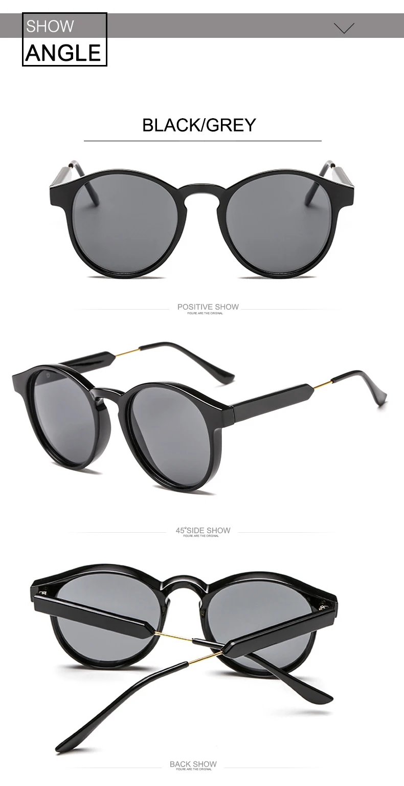Retro Round Sunglasses Women Men Brand Design Transparent Female Sun Glasses Men Oculos De Sol Feminino Lunette Soleil UV400