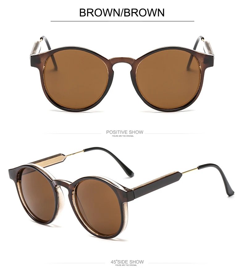 Retro Round Sunglasses Women Men Brand Design Transparent Female Sun Glasses Men Oculos De Sol Feminino Lunette Soleil UV400