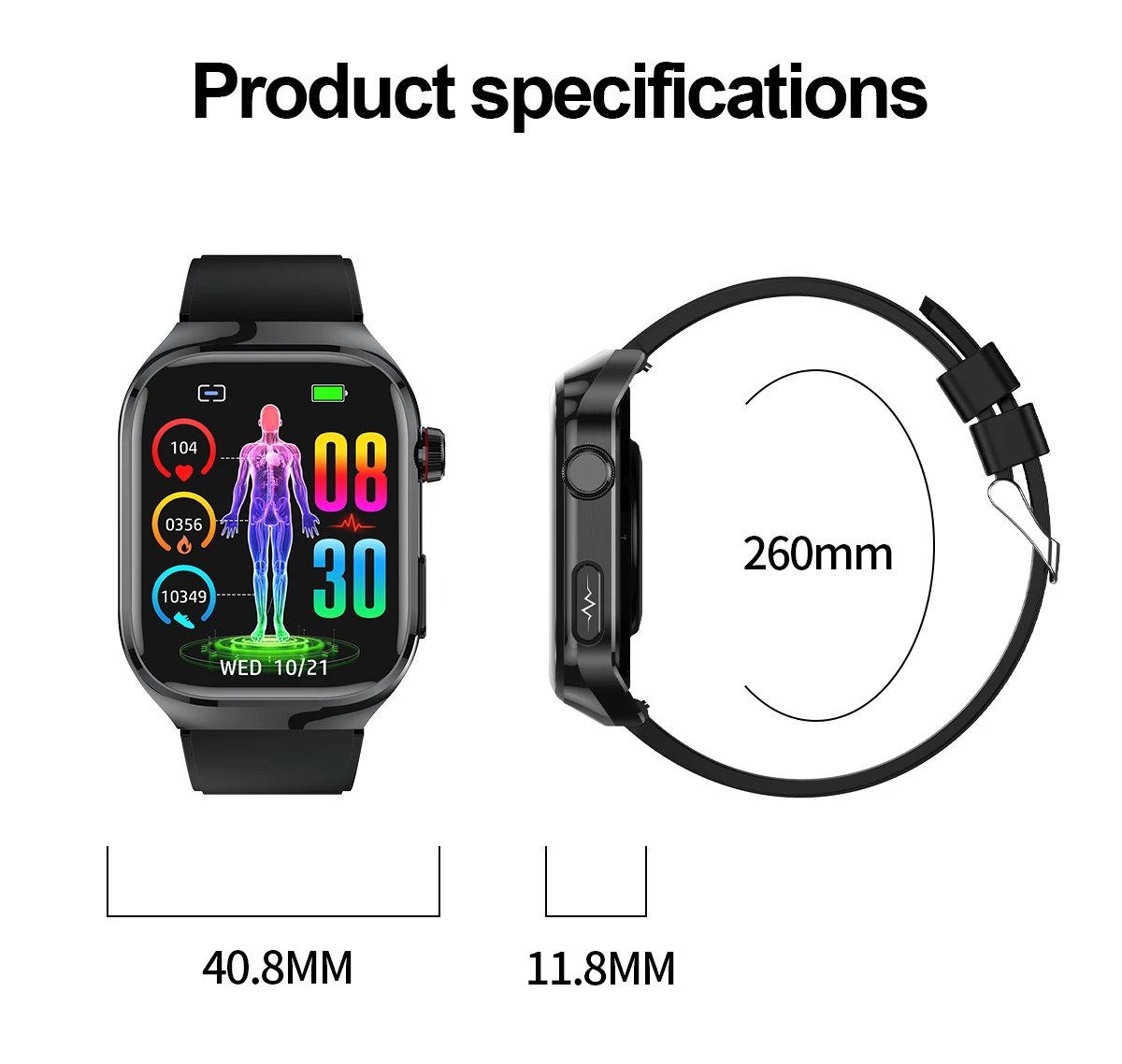 2024 New Uric Acid Blood Fat Smart Watch Men Blood Sugar ECG+PPG Blood Pressure Bluetooth Call Sports for Xiaomi Health Watch