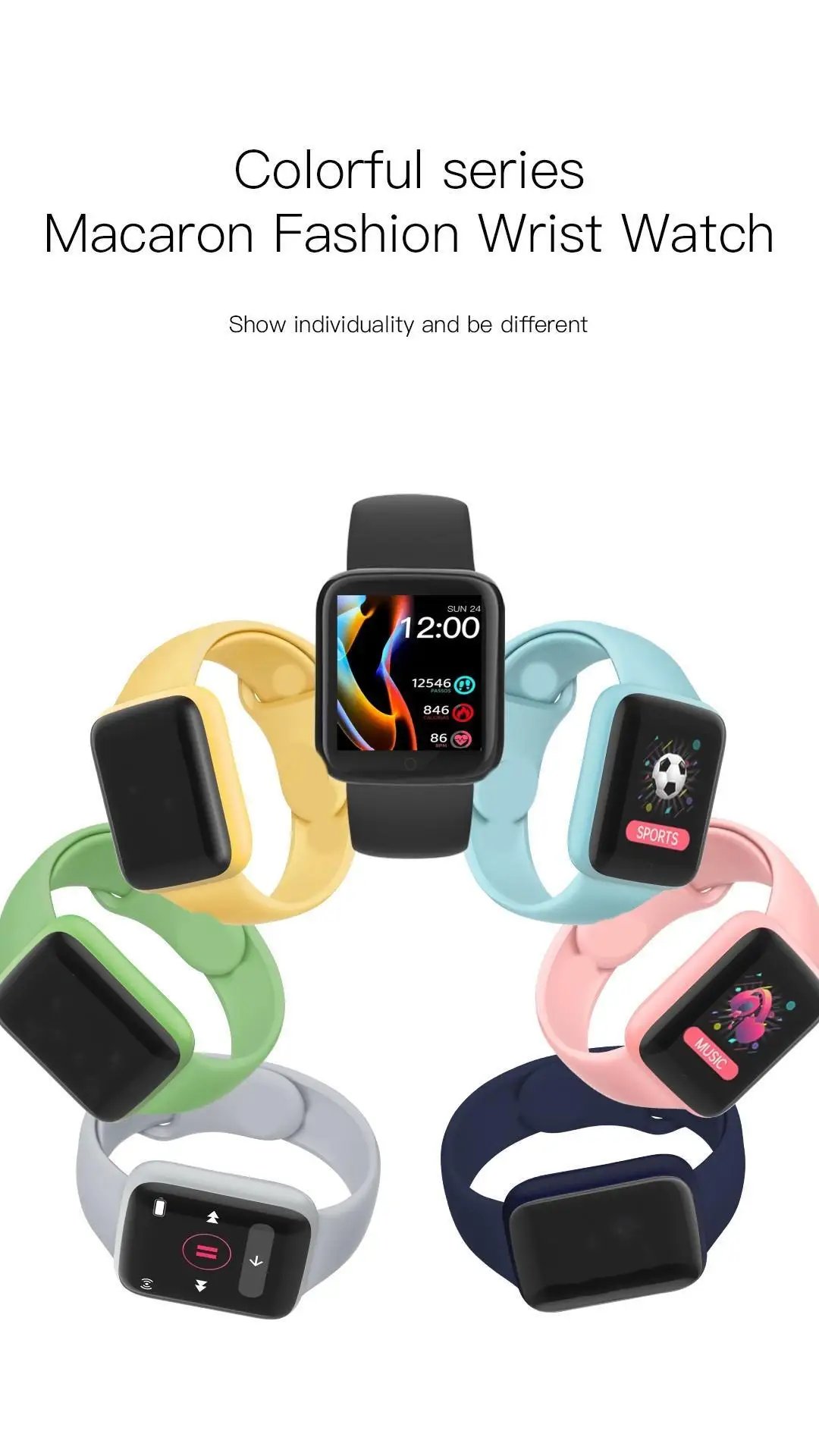 Y68S Real Step Count Rechargeable Smart Watch Men And Women Touchscreen Sports Fitness Watch Phone Connection IS Fully Compati