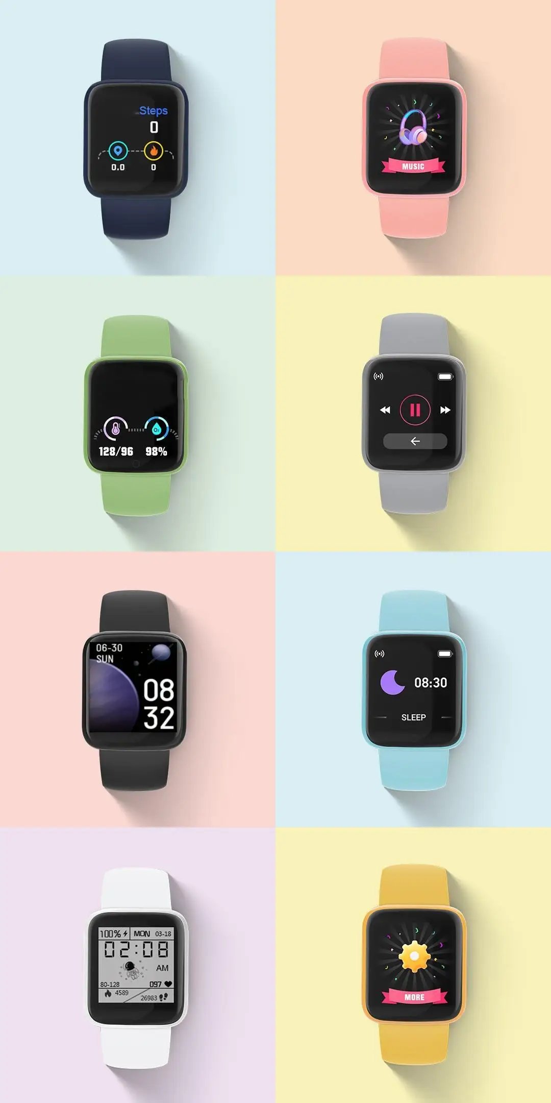 Y68S Real Step Count Rechargeable Smart Watch Men And Women Touchscreen Sports Fitness Watch Phone Connection IS Fully Compati