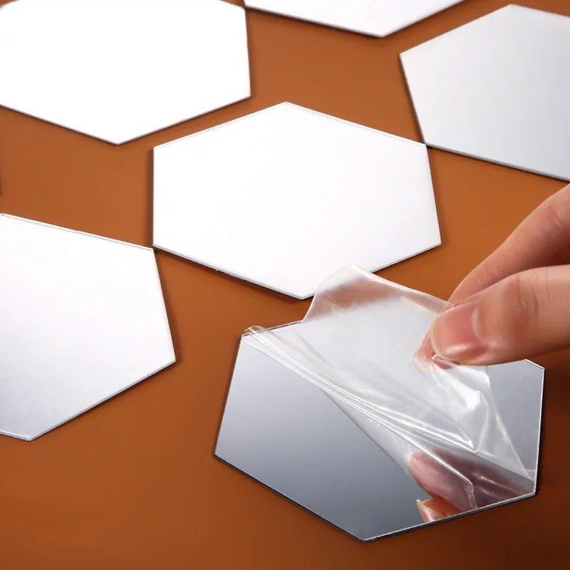 12Pcs 3D Mirror Wall Sticker Hexagon Geometric Vinyl DIY Self Adhesive Art Stick Removable Decal for Home Living Room Decor EL 12Pcs 3D Mirror Wall Sticker Hexagon Geometric Vinyl DIY Self Adhesive Art Stick Removable Decal for Home Living Room Decor EL