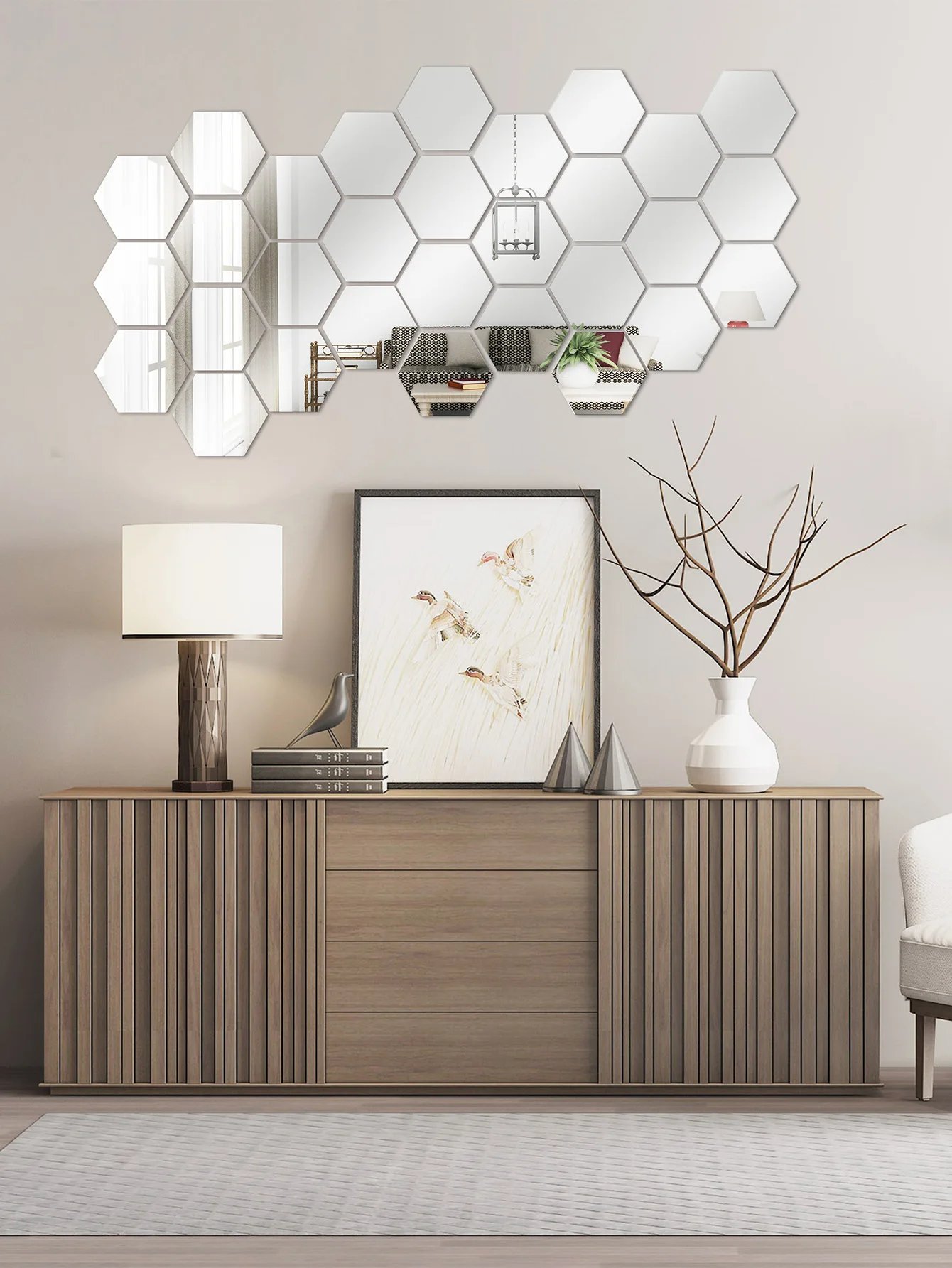 12Pcs 3D Mirror Wall Sticker Hexagon Geometric Vinyl DIY Self Adhesive Art Stick Removable Decal for Home Living Room Decor EL 12Pcs 3D Mirror Wall Sticker Hexagon Geometric Vinyl DIY Self Adhesive Art Stick Removable Decal for Home Living Room Decor EL