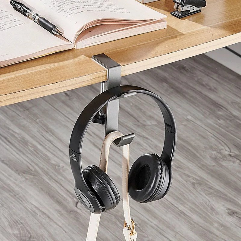 1PC Adjustable Desk Edge Hook Gaming Headset Desk Hanger Backpack Storage Hanging Hook Holder Punch-free Home Office Organizer