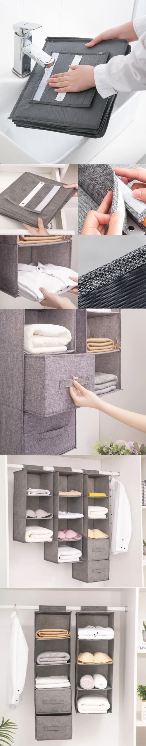 Wardrobe Hanging Storage Bag Interlayer Drawer Type Clothes Clothes Organizer Collapsible Storage Shelves Closet Organizer