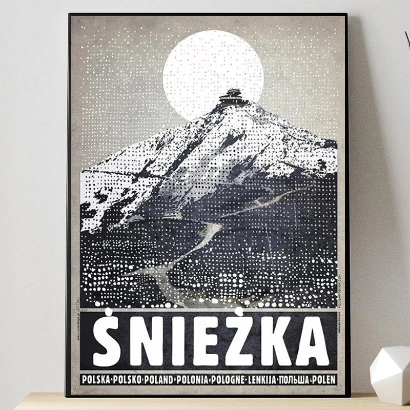 Vintage Poland City Posters Biebrza Solina Zakopane Canvas Printing Prints Wall Art Picture for Living Room Home Decor Gift