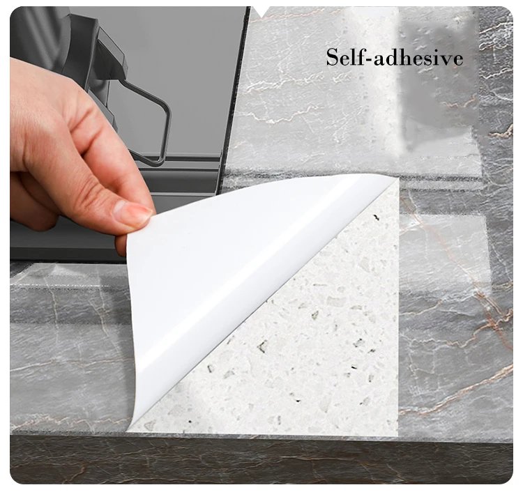 40cm Marble Kitchen Oil-Proof Film Stove Waterproof Self-Adhesive Wallpaper Countertop Cabinet Renovation Tile Wall Stickers