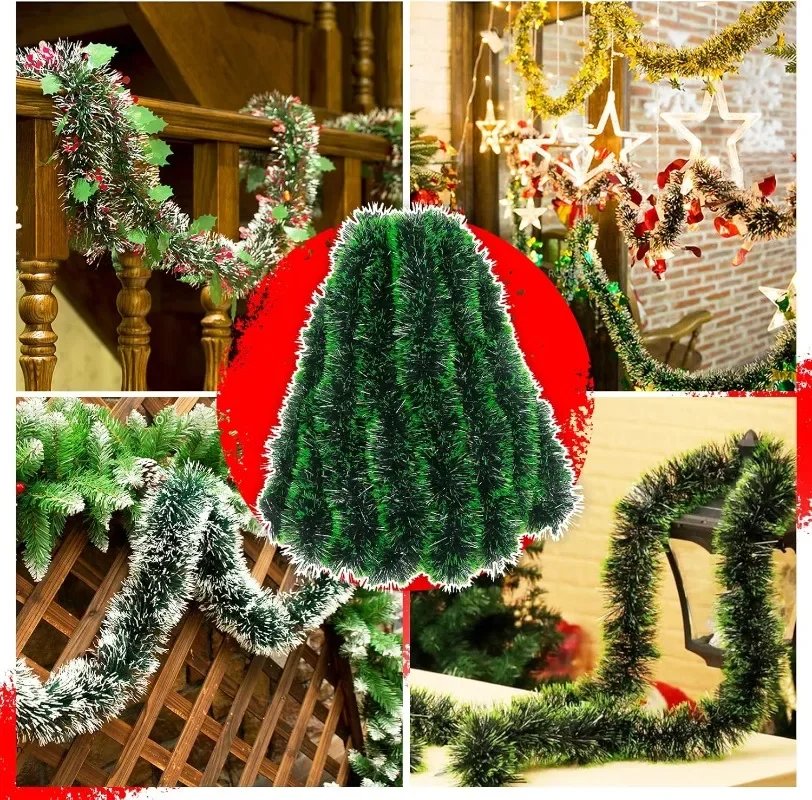 Christmas Green Cane Ribbons Garland DIY Xmas Tree Ornaments Green Cane Ribbons Wreath Hanging Pendent Home Party Decoration