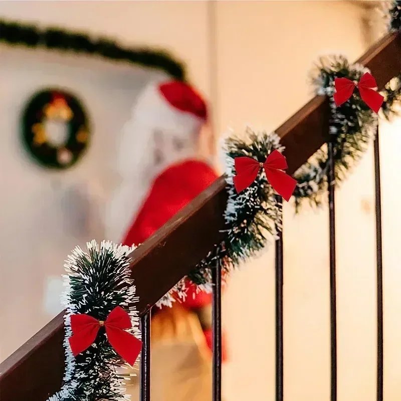 20/2M Christmas Ribbon Garland Xmas Tree Foil Pull Flower Ribbons Ornaments Green Cane Tinsel Wedding Party Decoration Supplies