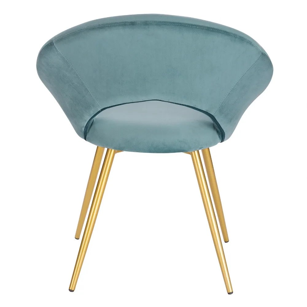Colorful Velvet Dining Chair Upholstered Kitchen Chair Gold Metal Legs Living Room Armchair Home Restaurant Decor