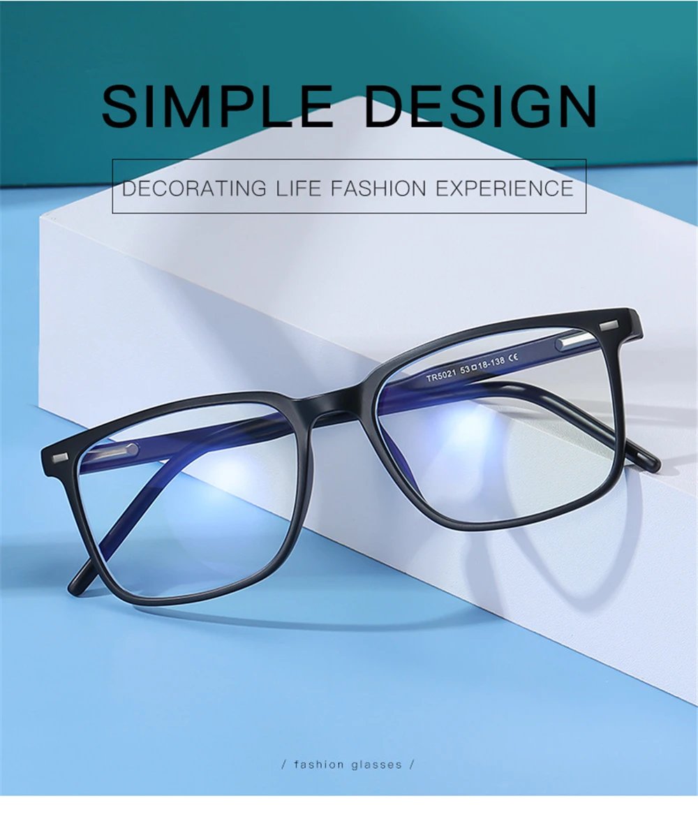 2024 Trending Blue Light Blocking Men's Glasses Gaming TR90 Matte Black Anti Ray Eyeglasses Women Transparent Fashion Eyewear 2024 Trending Blue Light Blocking Men's Glasses Gaming TR90 Matte Black Anti Ray Eyeglasses Women Transparent Fashion Eyewear