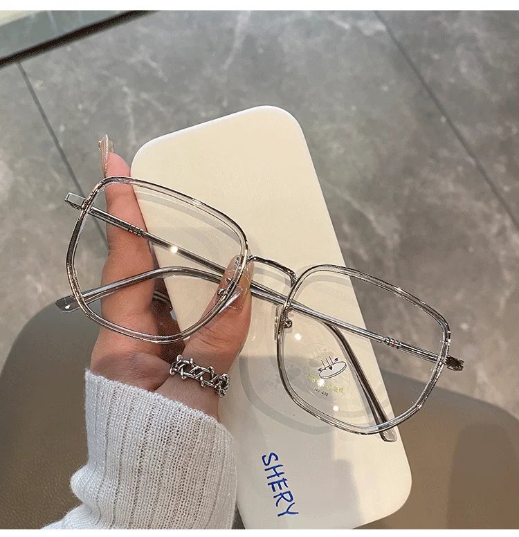 Transparent Computer Glasses Frame Women Men Anti Blue Light polygon Eyewear Blocking Glasses Optical Spectacle Eyeglass Transparent Computer Glasses Frame Women Men Anti Blue Light polygon Eyewear Blocking Glasses Optical Spectacle Eyeglass