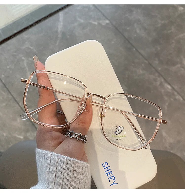 Transparent Computer Glasses Frame Women Men Anti Blue Light polygon Eyewear Blocking Glasses Optical Spectacle Eyeglass Transparent Computer Glasses Frame Women Men Anti Blue Light polygon Eyewear Blocking Glasses Optical Spectacle Eyeglass