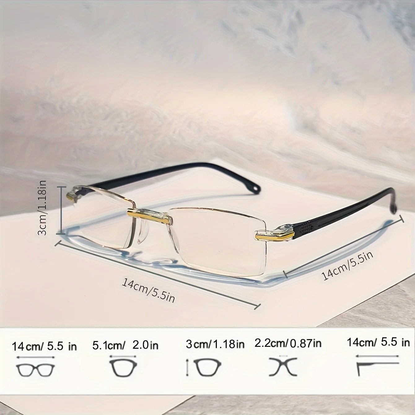 6 Pack Rimless Reading Glasses- Lightweight Blue Light Blocking Computer Readers For Women Men - Stay Clear Magnifying Vision