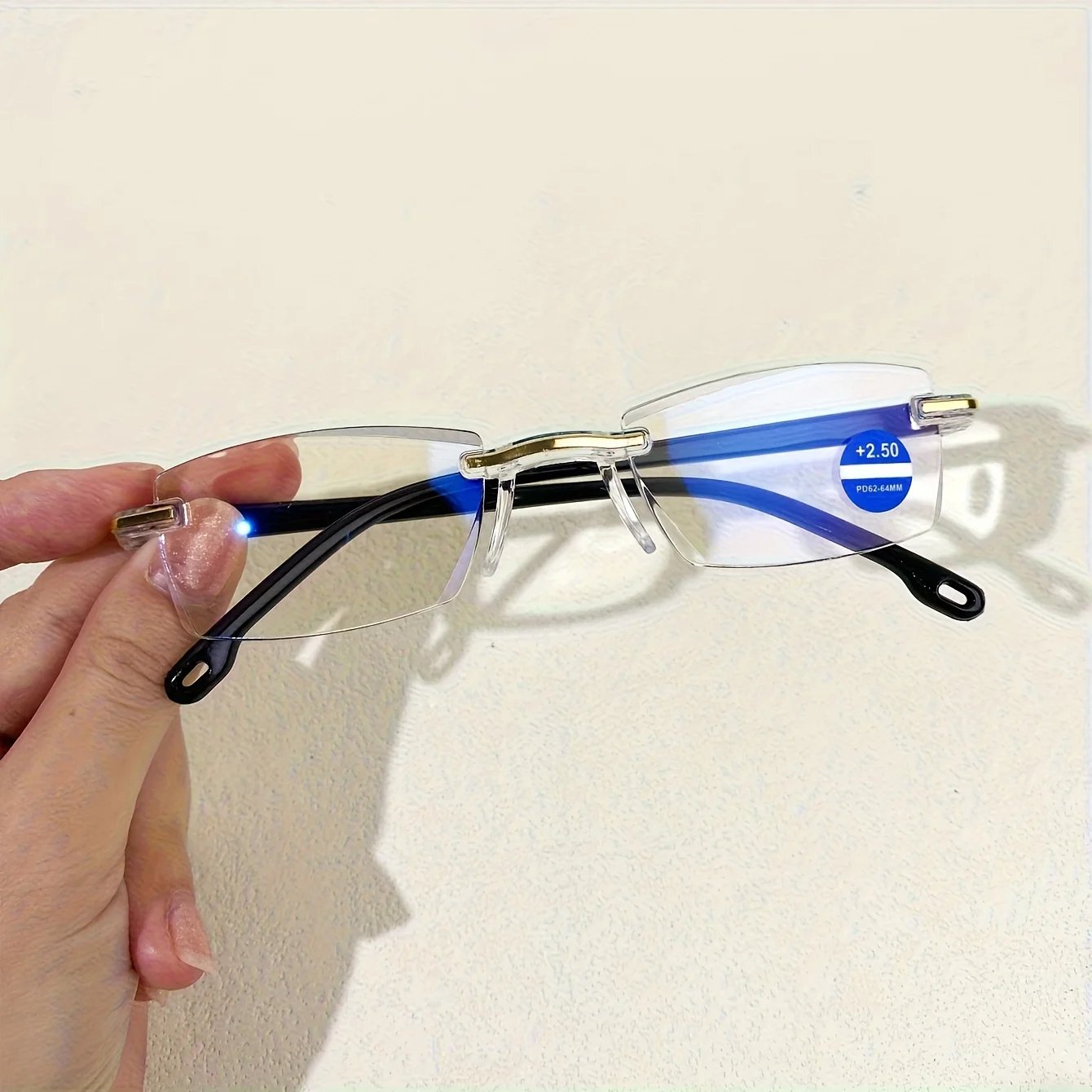 6 Pack Rimless Reading Glasses- Lightweight Blue Light Blocking Computer Readers For Women Men - Stay Clear Magnifying Vision