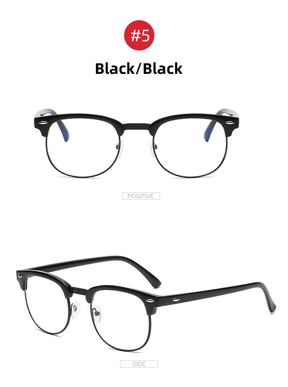 VIVIBEE Vintage Anti Blue Light Blocking Glasses Men Square Ray Filter Women Gaming Eyeglasses Black Frames Computer Eyewear