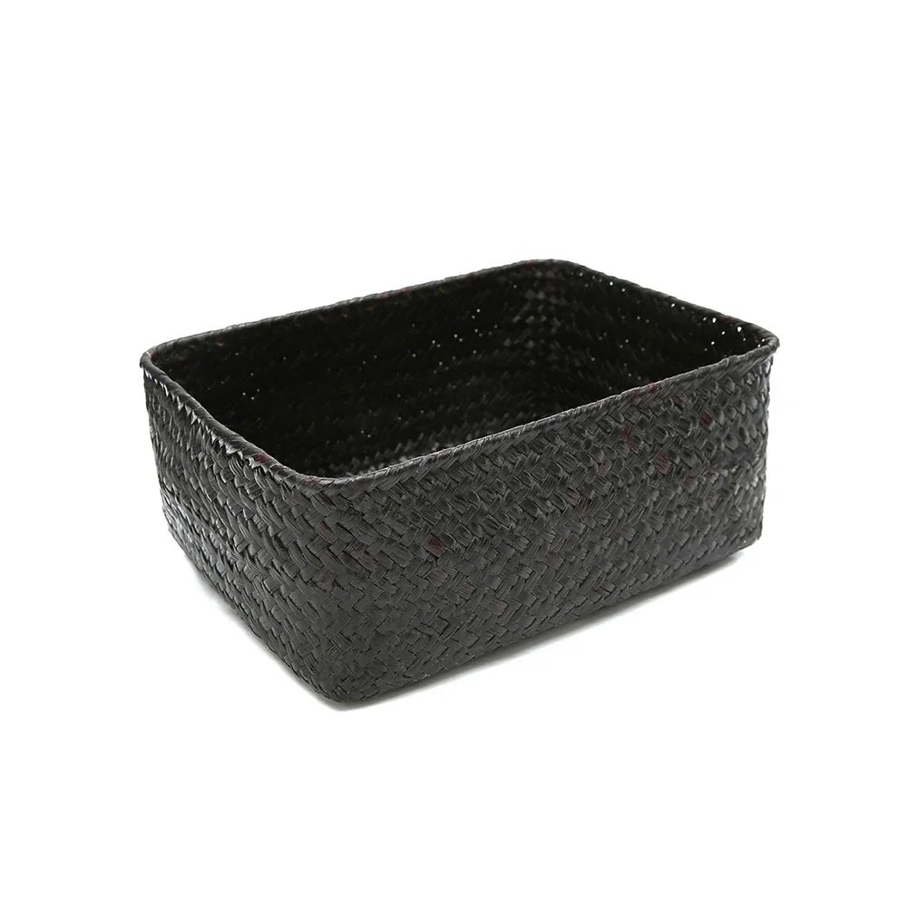 Handmade Straw Dried Flower Fruit Pot Basket Rattan Box Candy Earphone Panier De Rangement Organizer Useful Storage Cesto