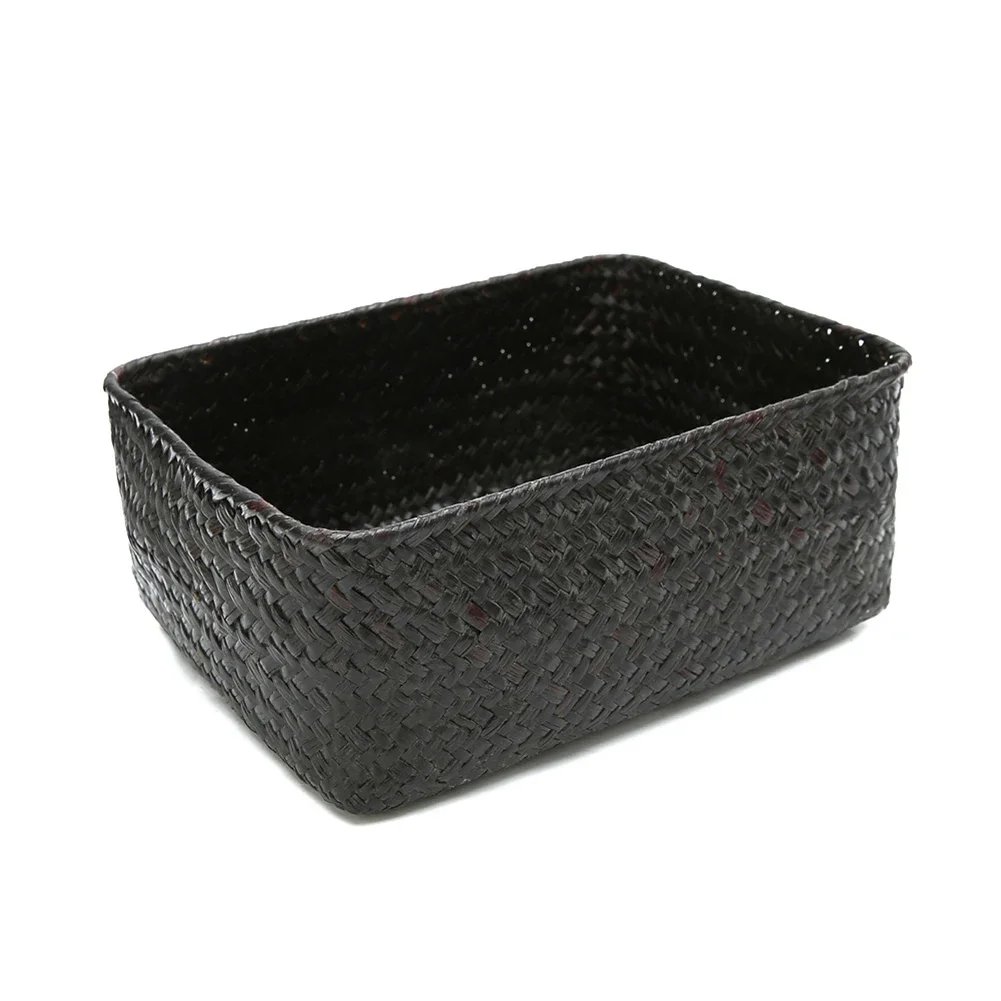 Handmade Straw Dried Flower Fruit Pot Basket Rattan Box Candy Earphone Panier De Rangement Organizer Useful Storage Cesto