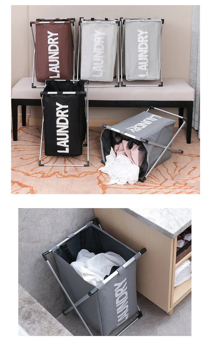 Large Laundry Basket Foldable Waterproof Grid Organizer Basket Dirty Clothes Toys Laundry Baskets Storage Household Organizers