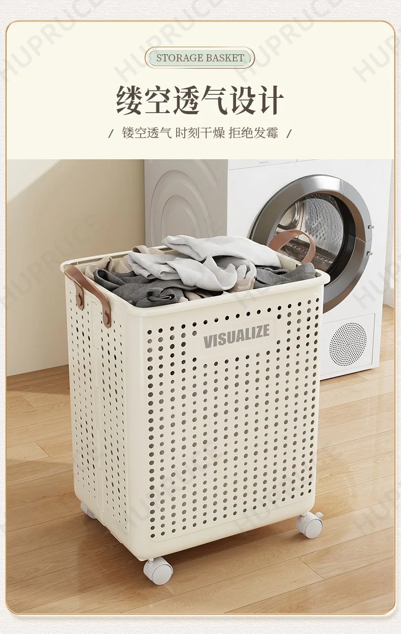 Foldable Laundry Basket hamper with casters for Washing Clothes