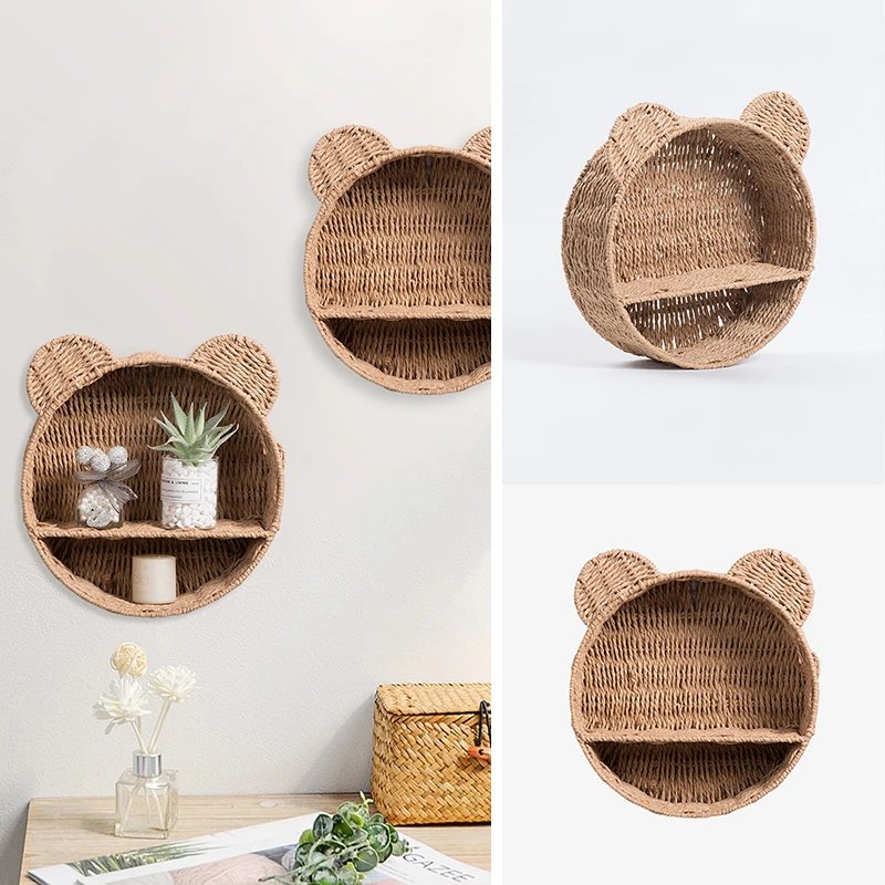 Imitation Rattan Food Grade Plastic Fruit Basket Storage Basket Wall Mounted Storage Rack Straw Woven Handmade Storage Basket Imitation Rattan Food Grade Plastic Fruit Basket Storage Basket Wall Mounted Storage Rack Straw Woven Handmade Storage Basket
