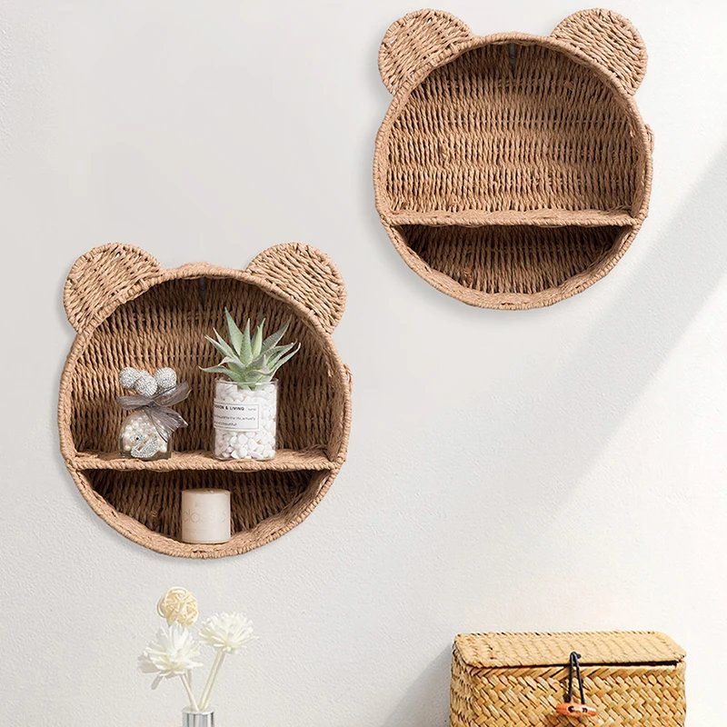 Imitation Rattan Food Grade Plastic Fruit Basket Storage Basket Wall Mounted Storage Rack Straw Woven Handmade Storage Basket Imitation Rattan Food Grade Plastic Fruit Basket Storage Basket Wall Mounted Storage Rack Straw Woven Handmade Storage Basket