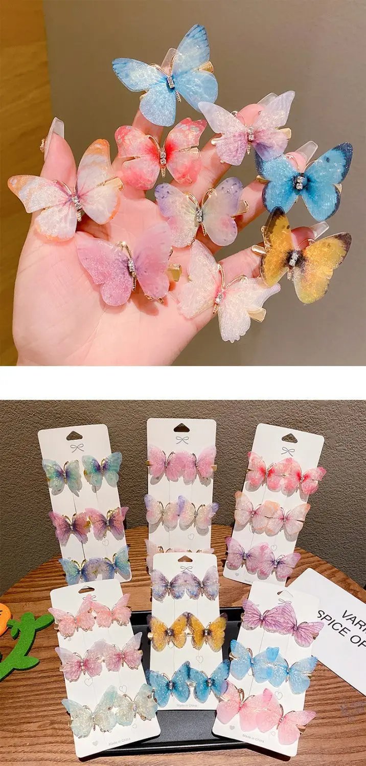 2/6Pcs Colorful Butterfly Hairpins Girl Hair Clips Barrettes Women Sweet Hair Ornament Rainbow Headwear Fashion Hair Accessories 2/6Pcs Colorful Butterfly Hairpins Girl Hair Clips Barrettes Women Sweet Hair Ornament Rainbow Headwear Fashion Hair Accessories
