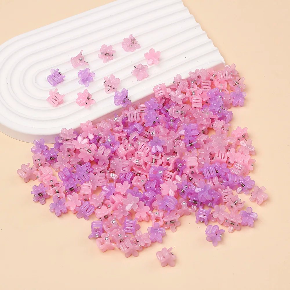 10/40pcs Girs Small Hair Claws Cute Colorful Flower Star Lovely Hair Decorate Claw Clips Hairpins Kids Sweet Hair Accessories
