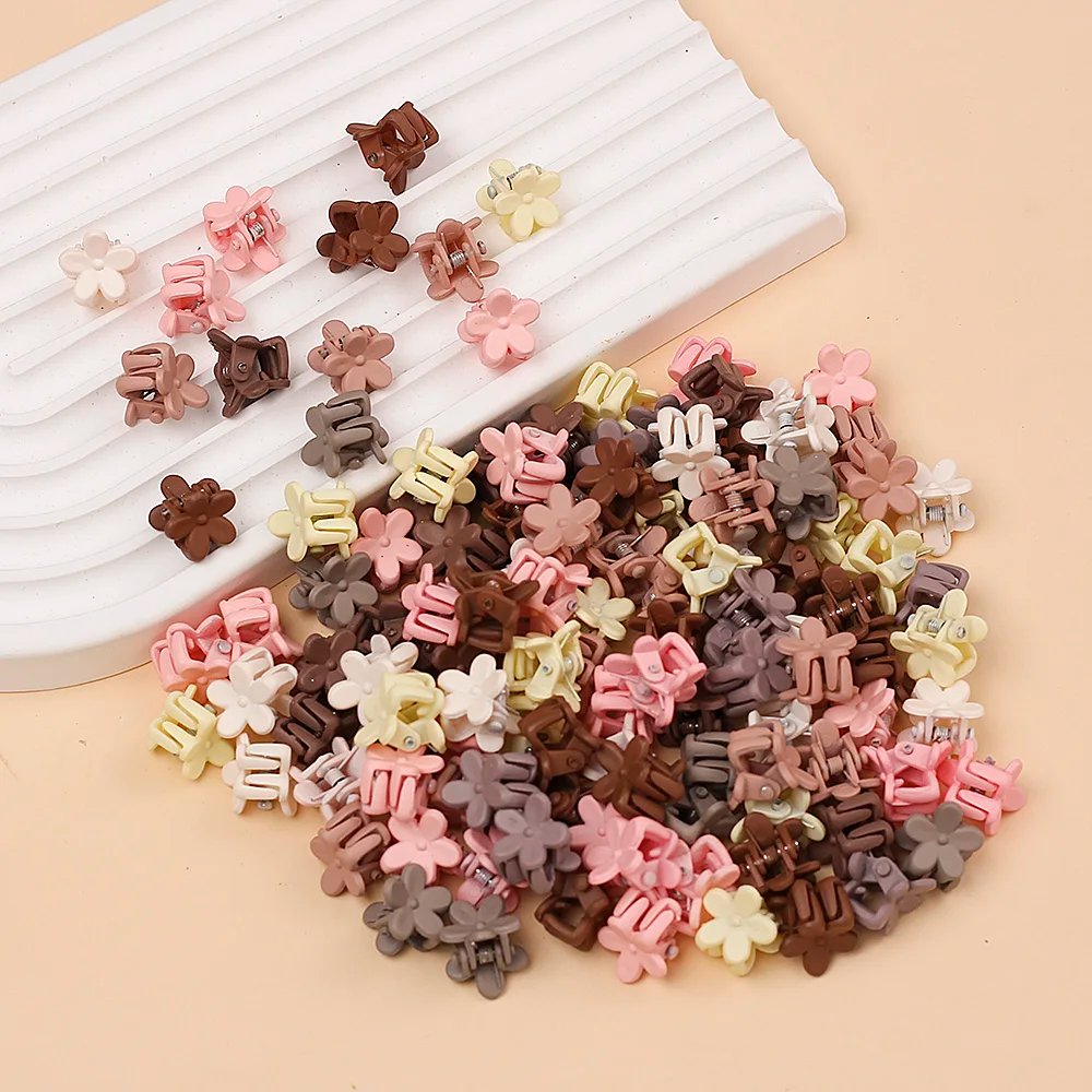 10/40pcs Girs Small Hair Claws Cute Colorful Flower Star Lovely Hair Decorate Claw Clips Hairpins Kids Sweet Hair Accessories