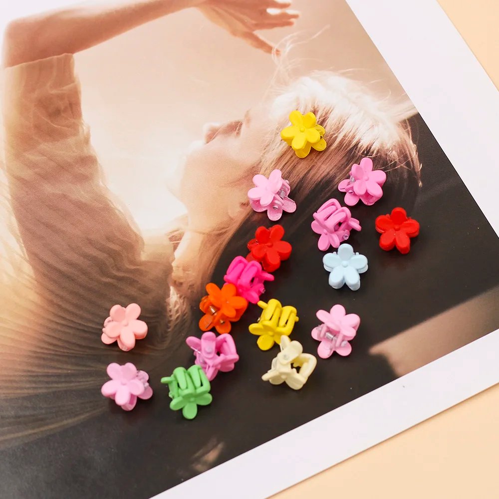 10/40pcs Girs Small Hair Claws Cute Colorful Flower Star Lovely Hair Decorate Claw Clips Hairpins Kids Sweet Hair Accessories