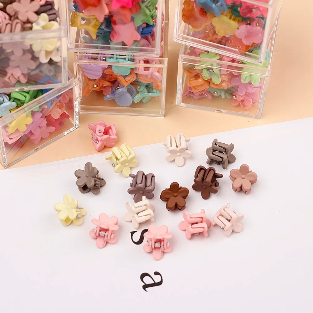10/40pcs Girs Small Hair Claws Cute Colorful Flower Star Lovely Hair Decorate Claw Clips Hairpins Kids Sweet Hair Accessories