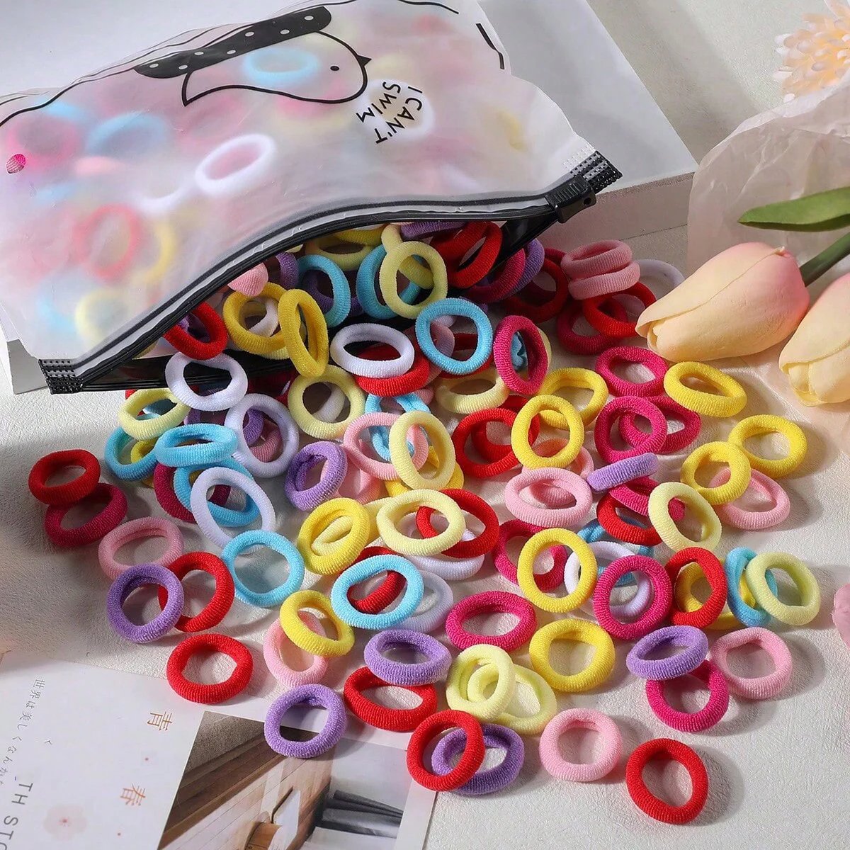 100/300Pcs Children Elastic Hair Bands Girls Rubber Band Kids Sweet Scrunchie Hair Ties Baby Headband Kids Hair Accessories