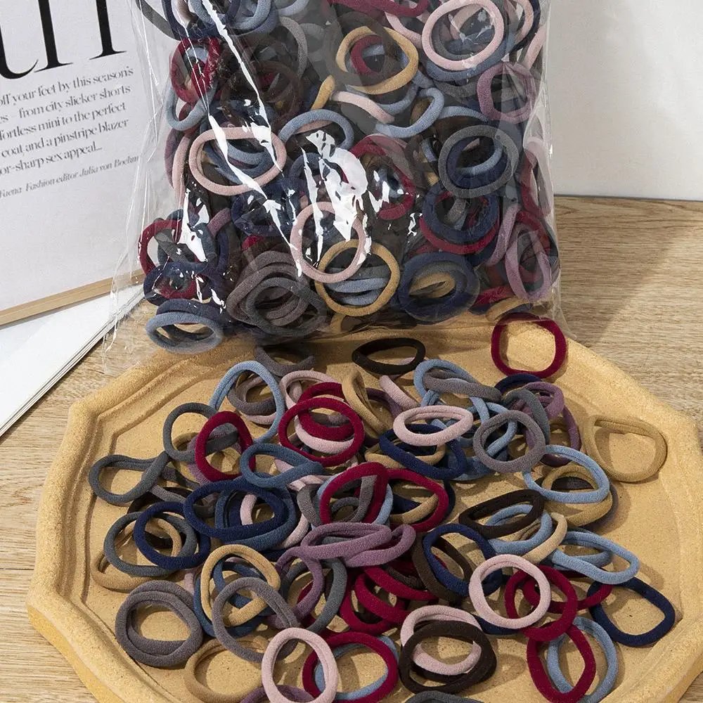 Colorful Thicken Basic Nylon Ealstic Hair Ties for Girls Ponytail Hold Scrunchie Rubber Band Kid Fashion Baby Hair Accessories