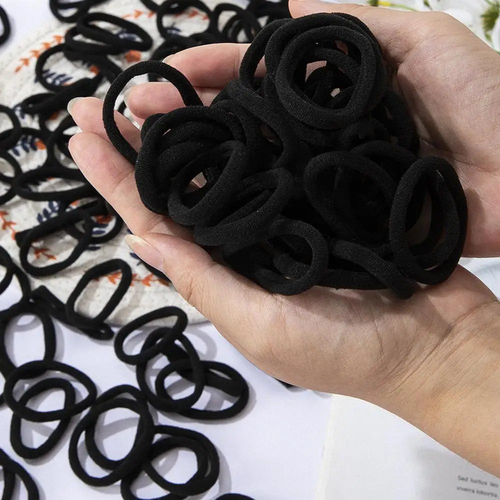 Colorful Thicken Basic Nylon Ealstic Hair Ties for Girls Ponytail Hold Scrunchie Rubber Band Kid Fashion Baby Hair Accessories