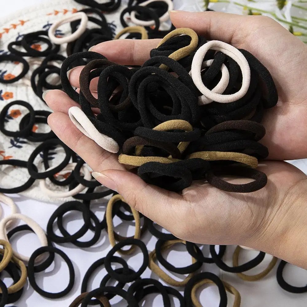 Colorful Thicken Basic Nylon Ealstic Hair Ties for Girls Ponytail Hold Scrunchie Rubber Band Kid Fashion Baby Hair Accessories