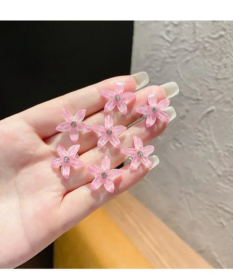 10PCS/Set Hair Clip Braided Small Flower Buttons Hairpin Girl Cute Headdress Girl Mini Hairgrip Hair Accessories