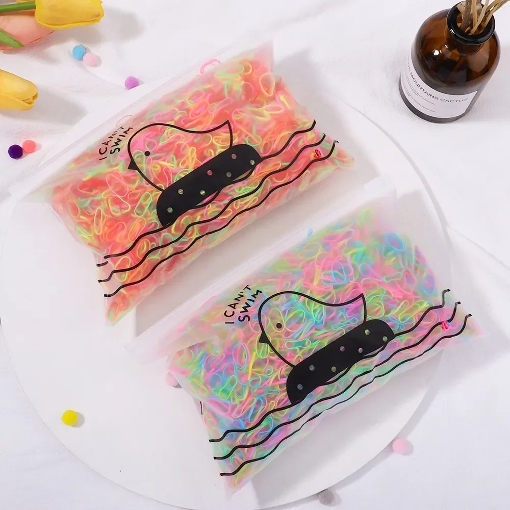 500/1000 Baby Girls Colourful Disposable Rubber Band Hair Ties Headband Toddler Ponytail Holder Bands Babe Hair Accessories