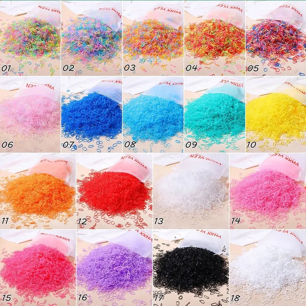 500/1000 Baby Girls Colourful Disposable Rubber Band Hair Ties Headband Toddler Ponytail Holder Bands Babe Hair Accessories