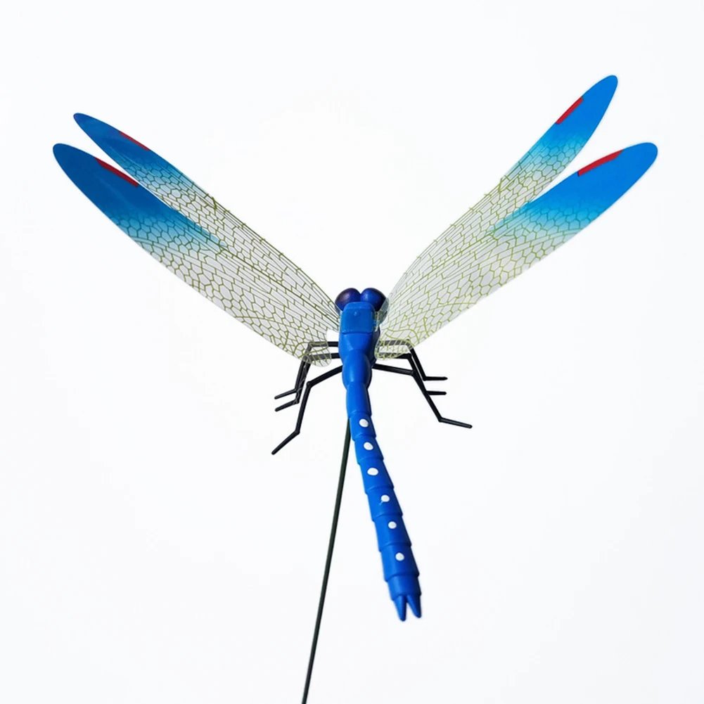 10PCS Dragonfly Stakes 3D Simulation Dragonfly Stakes Yard Plant Lawn Decor Garden Yard Planterr Colorful Dragonfly Stakes