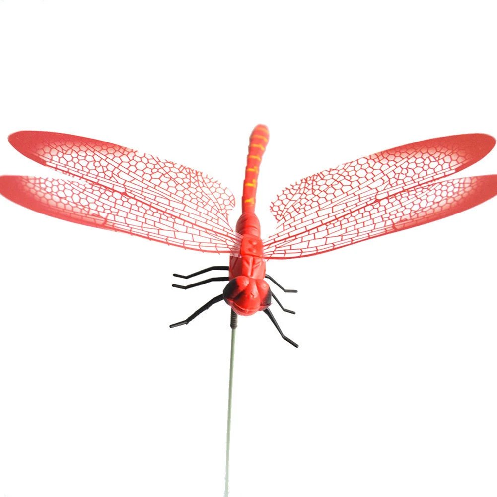 10PCS Dragonfly Stakes 3D Simulation Dragonfly Stakes Yard Plant Lawn Decor Garden Yard Planterr Colorful Dragonfly Stakes